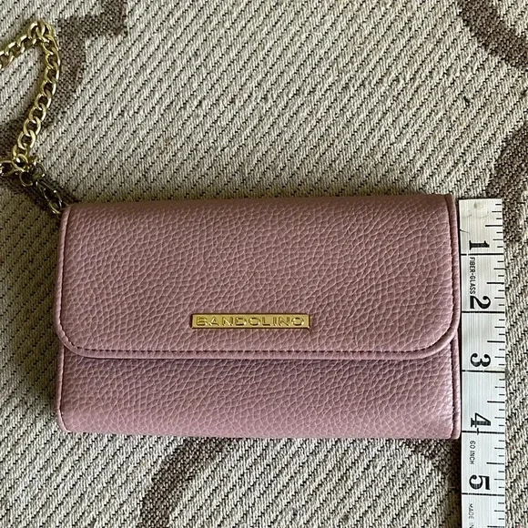 Bandolino chain link wristlet tri fold pink wallet - Picture 5 of 11